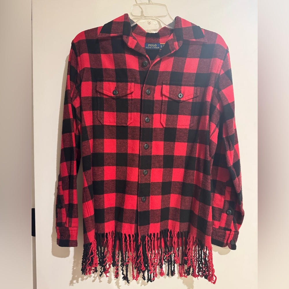 Ralph Lauren Plaid Fringe Buttondown